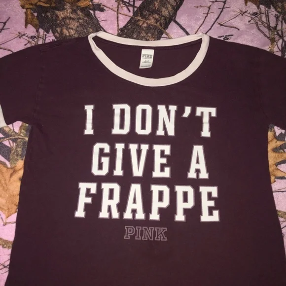 i don’t give a frappe mcbling victoria secret pink t shirt - Picture 2 of 8